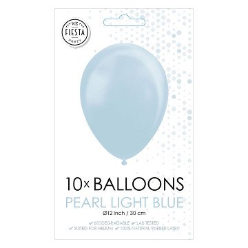 Luftballons Pearl Hellblau 30cm, 10 Stk.