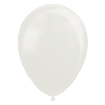 Ballonnen Pearl Wit 30cm, 10st.