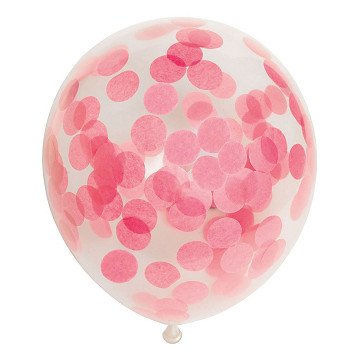 Confetti Balloons Paper Confetti Baby Pink 30cm, 6pcs.