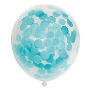 Konfetti-Luftballons, Papierkonfetti, Babyblau, 30 cm, 6 Stück.