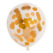 Konfetti-Luftballons, Papierkonfetti, Metallic-Gold, 30 cm, 6 Stück.