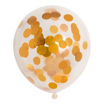 Konfetti-Luftballons, Papierkonfetti, Metallic-Gold, 30 cm, 6 Stück.