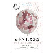 Konfetti-Ballons Papierkonfetti Metallix Roségold, 6 St.