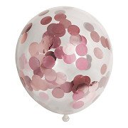 Confetti Balloons Paper Confetti Metallix Rose Gold, 6pcs.