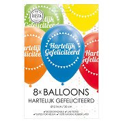 Luftballons Happy Birthday Mix Farben 30cm, 8St.
