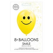 Ballons Smile Gelb 30cm, 8 Stk.