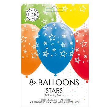 Luftballons Sterne Mix Farben 30cm, 8 Stk.