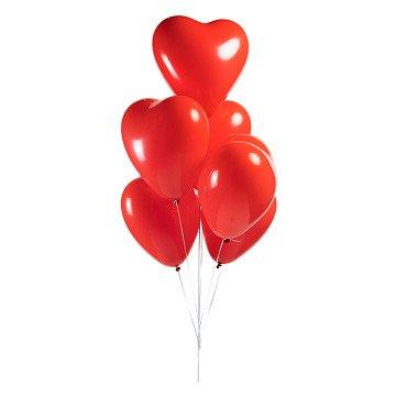 Luftballons Herzballons Rot 30cm, 6 Stück