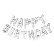 Foil Balloon Text Happy Birthday Silver