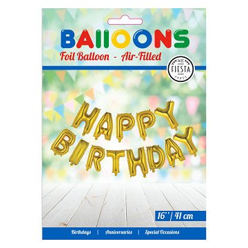 Folienballon Text Happy Birthday Gold