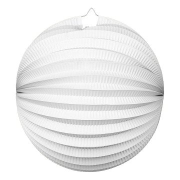 Papieren Lantaarn Rond Wit, 25cm