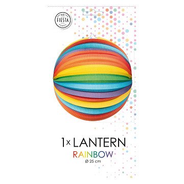 Papierlaterne rund Regenbogen, 25cm