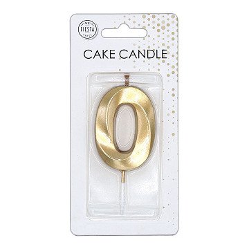 Cake Candle 6cm Metallic Gold no. 0