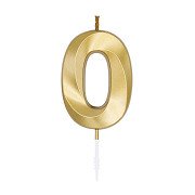 Cake Candle 6cm Metallic Gold no. 0