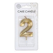 Taartkaars 6cm Metallic Goud no. 2