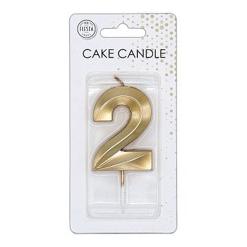 Kuchenkerze 6 cm, Metallic-Gold, Nr. 2