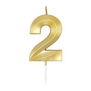 Cake Candle 6cm Metallic Gold no. 2
