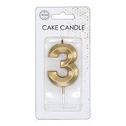 Taartkaars 6cm Metallic Goud no. 3