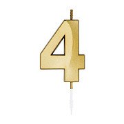 Taartkaars 6cm Metallic Goud no. 4