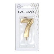 Cake Candle 6cm Metallic Gold no. 7