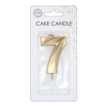 Kuchenkerze 6 cm, Metallic-Gold, Nr. 7