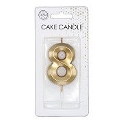 Cake Candle 6cm Metallic Gold no. 8