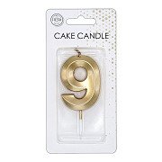Cake Candle 6cm Metallic Gold no. 9