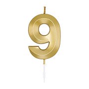 Cake Candle 6cm Metallic Gold no. 9