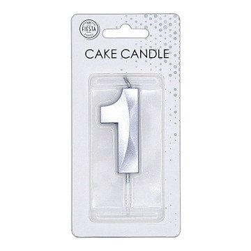 Taartkaars 6cm Metallic Zilver no.1