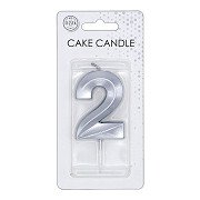 Cake Candle 6cm Metallic Silver no.2