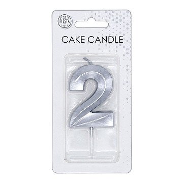 Cake Candle 6cm Metallic Silver no.2