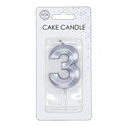 Cake Candle 6cm Metallic Silver no.3