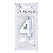 Cake Candle 6cm Metallic Silver no.4