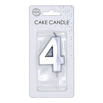 Taartkaars 6cm Metallic Zilver no.4