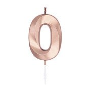 Kuchenkerze 6 cm Metallic-Roségold Nr. 0