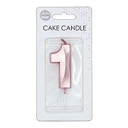 Cake Candle 6cm Metallic Rose Gold no. 1