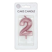Cake Candle 6cm Metallic Rose Gold no. 2
