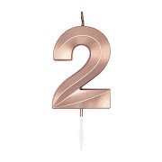 Cake Candle 6cm Metallic Rose Gold no. 2