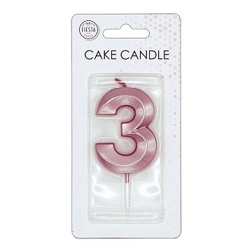 Cake Candle 6cm Metallic Rose Gold no. 3