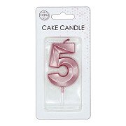 Cake Candle 6cm Metallic Rose Gold no. 5