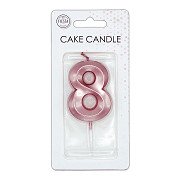 Cake Candle 6cm Metallic Rose Gold no. 8