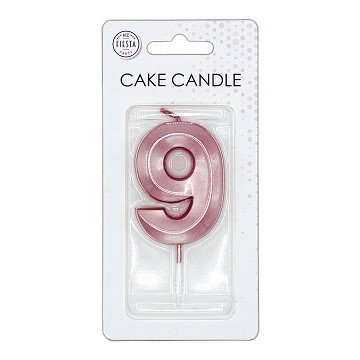 Cake Candle 6cm Metallic Rose Gold no. 9