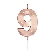 Cake Candle 6cm Metallic Rose Gold no. 9