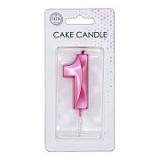 Cake Candle 6cm Metallic Light Pink no. 1