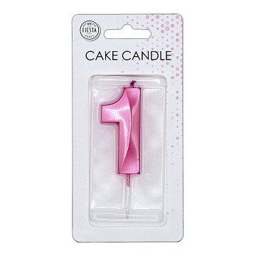 Cake Candle 6cm Metallic Light Pink no. 1