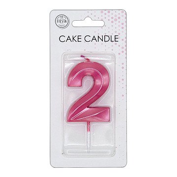 Cake Candle 6cm Metallic Light Pink no. 2