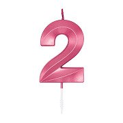 Cake Candle 6cm Metallic Light Pink no. 2