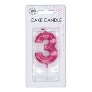 Cake Candle 6cm Metallic Light Pink no. 3