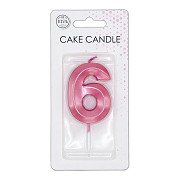 Cake Candle 6cm Metallic Light Pink no. 6