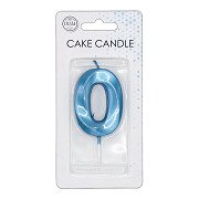 Cake Candle 6cm Metallic Light Blue no. 0